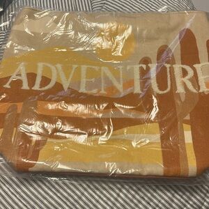 Adventure Canvas Tote Bag in Orange and Cream